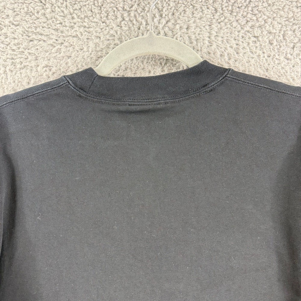 Nike Long Sleeve Shirt Mens Small Black Embroidered Logo Split Hem Crewneck - Picture 14 of 15